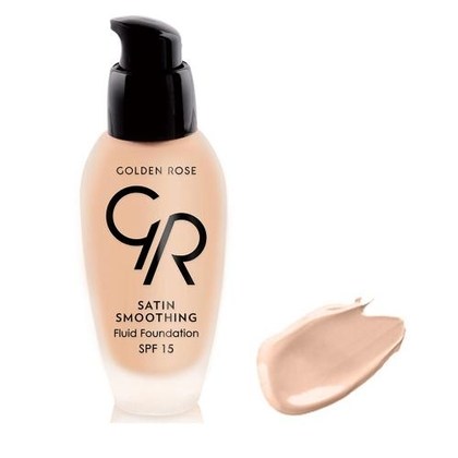 GOLDEN ROSE SATIN SMOOTHING FLUID FOUNDATION SPF15 NO28